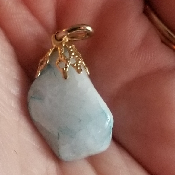 Relisted - Vintage polished tumbled stone pendant charm - Picture 10 of 11